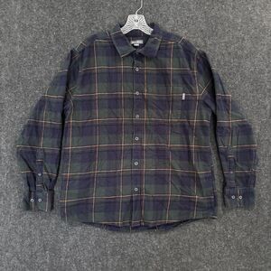 Eddie Bauer Bristol Flannel Shirt Mens XL Blue Green Plaid Long Sleeve Casual